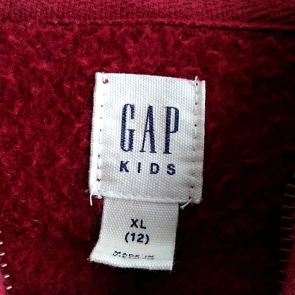 Girls GAP LOGO Hoodie Full Zipper Hooded Sweatshirt GLITTER SEQUIN Size XL/12